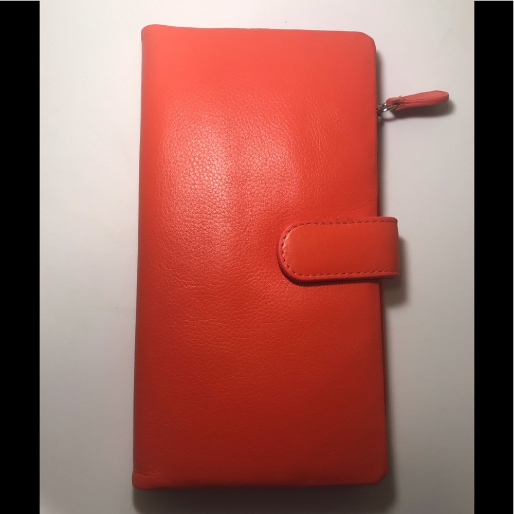 New genuine leather wallet for phone orange